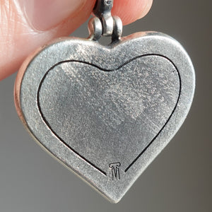 Angel heart micro mosaic pendant in solid silver 925