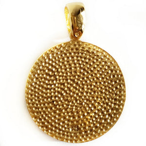 Athena micro mosaic pendant in solid silver 925 double gold plated 24k