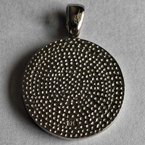 Medusa micro mosaic pendant in solid silver 925 double rhodium plated